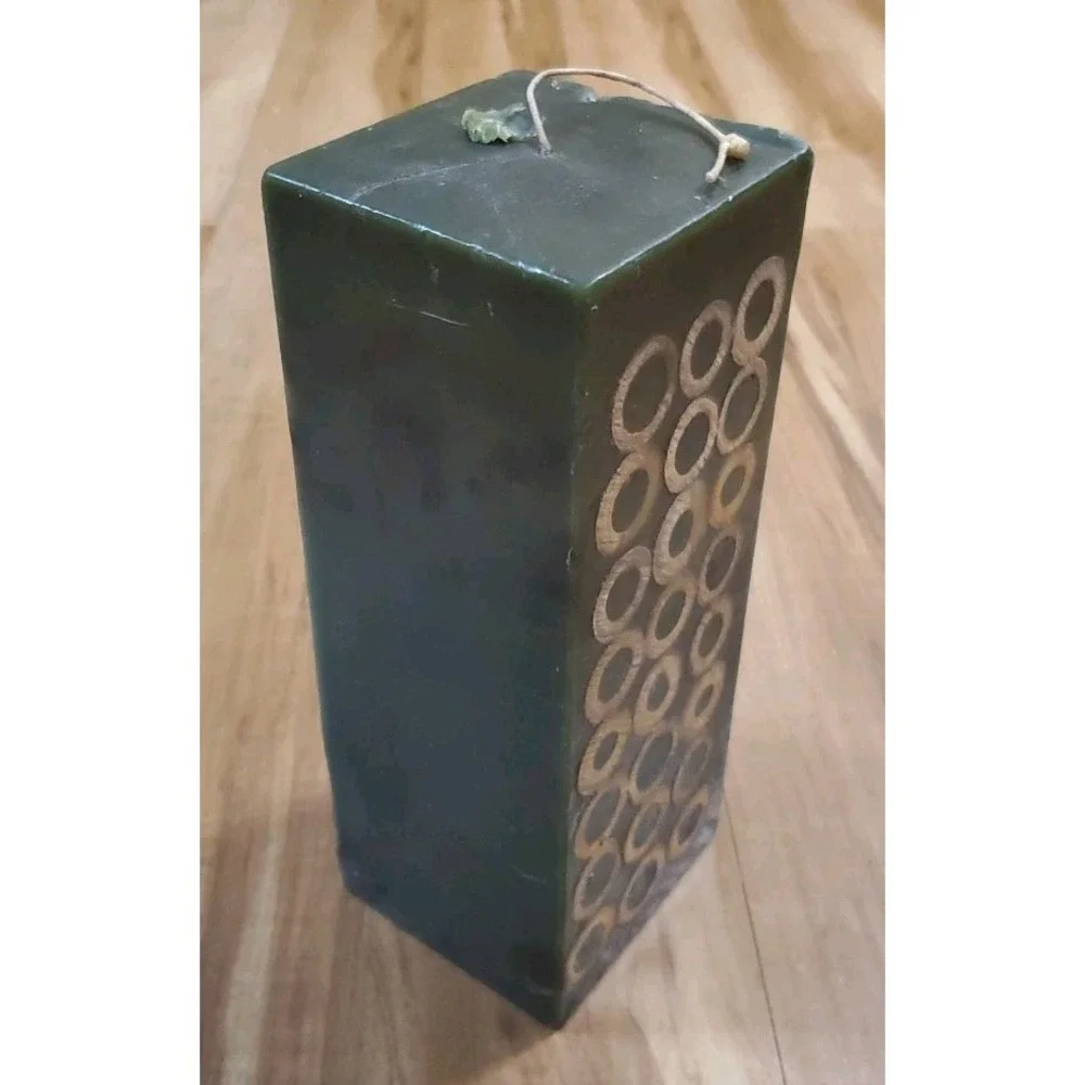 HUGE Pier‎ 1 Bamboo Candle Forest Green Unscented 10inch Tall